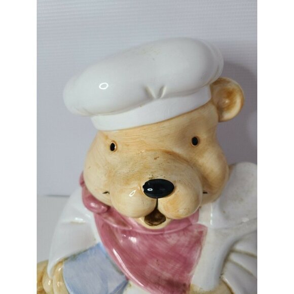 Teddy Bear Chef with Spoon Cookie Jar Canister - Picture 2 of 11